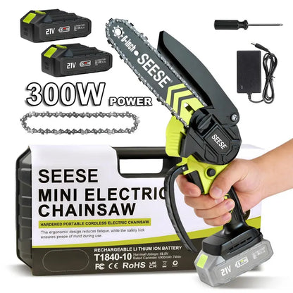 6 Inch Brushless Mini Cordless Electric Chainsaw for Gardening & Wood Cutting