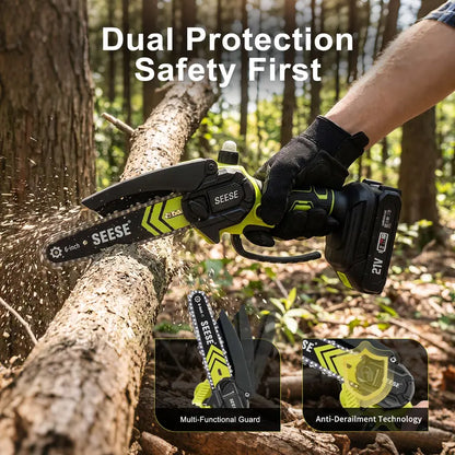 6 Inch Brushless Mini Cordless Electric Chainsaw for Gardening & Wood Cutting