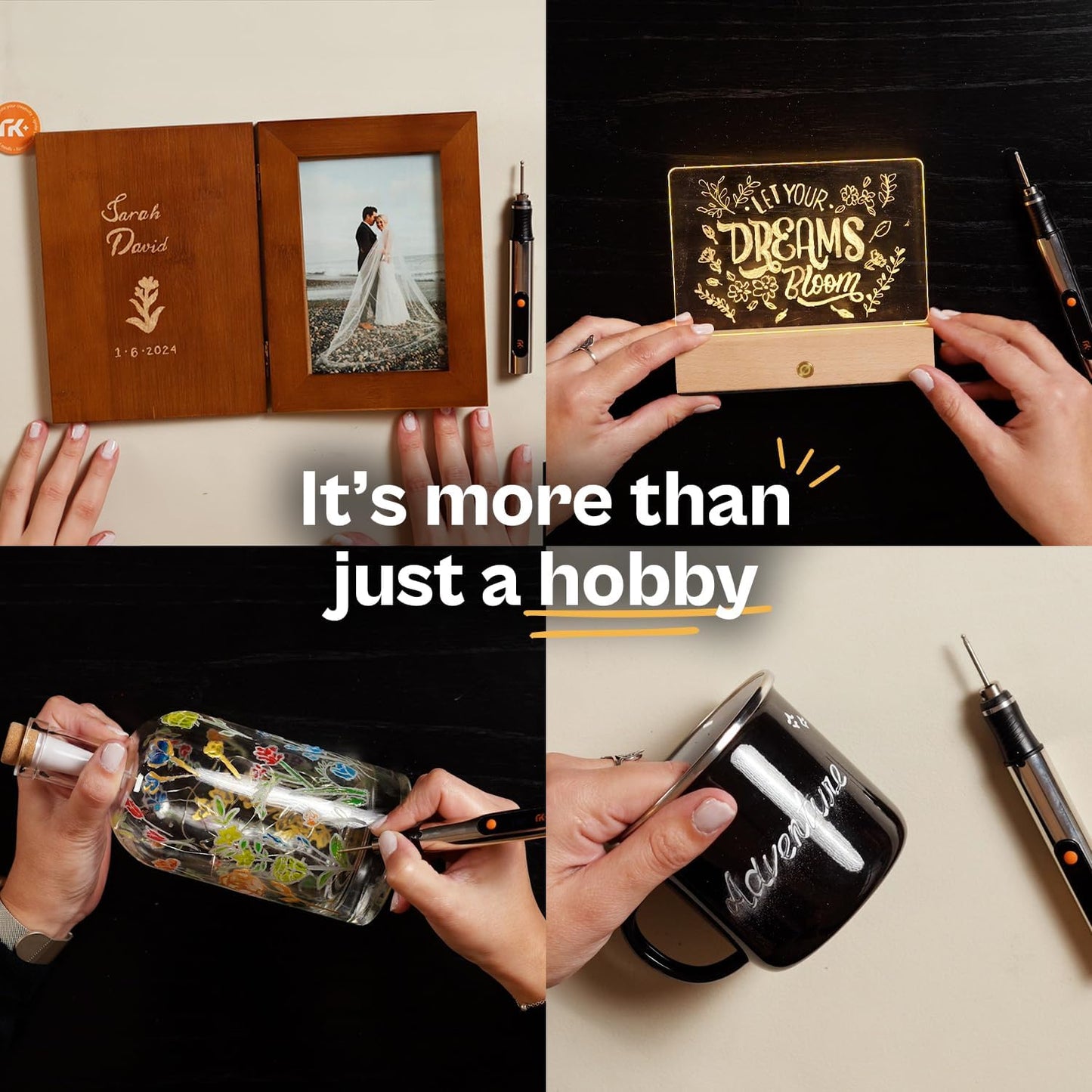 Customizer Engraving Pen :  Beginner Friendly - Rechargeable - Free 30 Bits & Mastery Guide